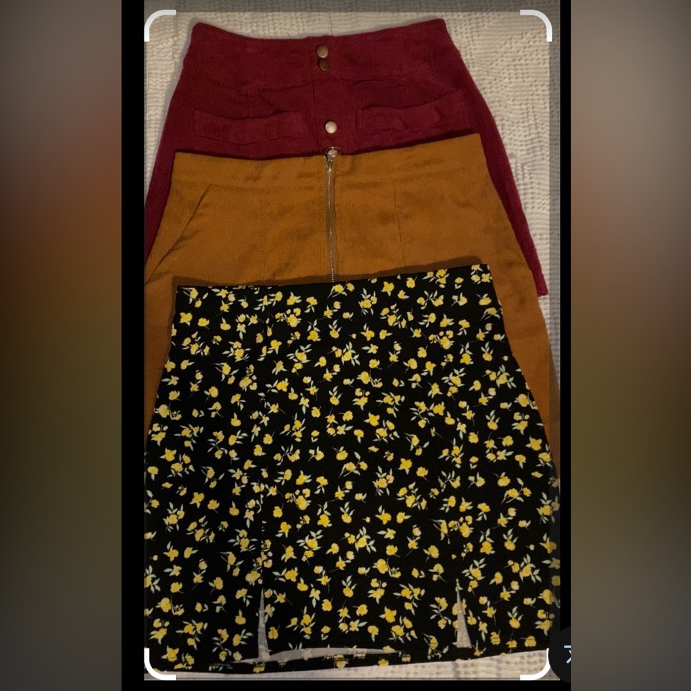 Stylish Women's Skirt Collection - Red, Brown, Black Floral